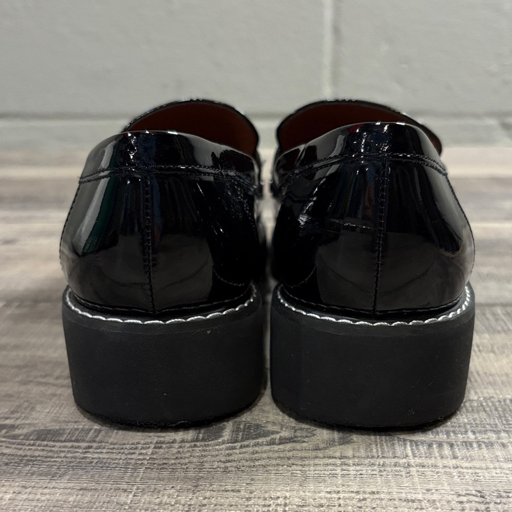 Franco Sarto Shiny Black Loafers EUC 7.5 - Picture 3 of 7